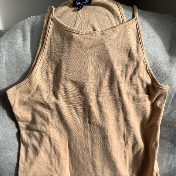 Splendid Tank Top Halter Tank Size Small Beige Neutral Cotton $48 - Picture 9 of 12